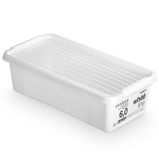 Pojemnik Plastikowy Pudełko Zamykany Z Pokrywką Pudło Box Do Przechowywania Na Akcesoria Biały 6L EDANTI