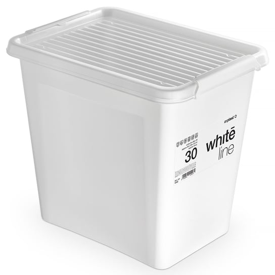 Pojemnik Plastikowy Pudełko Zamykany Z Pokrywką Pudło Box Do Przechowywania Na Zabawki Dokumenty Ubrania Biały 30 L EDANTI