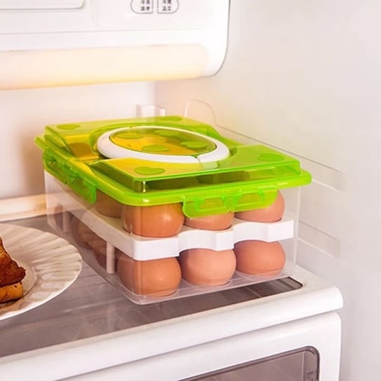 Pojemnik / pudełko na jajka do lodówki na 24szt - zielone Hedo