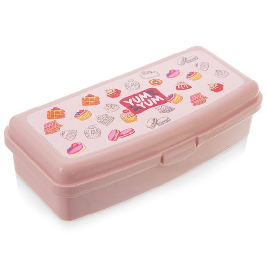 Pojemnik śniadaniowy różowy pudełko na śniadanie lunchbox 21x9,5x5,5 cm Orion
