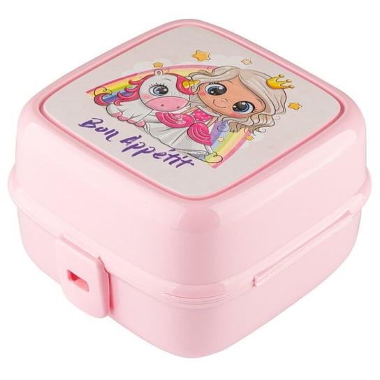 Pojemnik ŚNIADANIOWY śniadaniówka dla dzieci lunchbox dzielony pudełko na posiłek duży XL różowy Inna marka