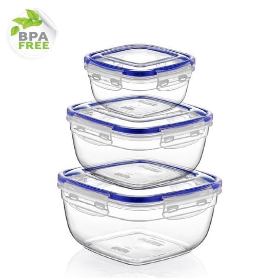 Pojemniki do żywności bez BPA komplet 3 sztuki całkowita pojemność 4,4 l - 4,4l DUNYA