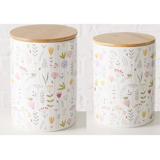 Pojemniki kuchenne ceramiczne w polne kwiaty FLORINA, 2 sztuki Boltze Home