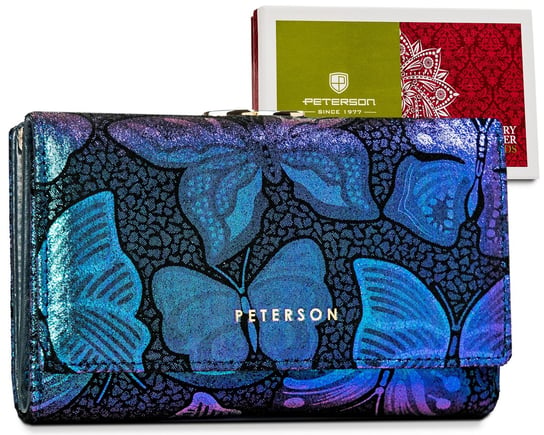 Pojemny duży portfel skórzany damski ze wzorem PETERSON Peterson