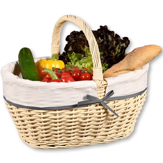 POJEMNY KOSZ zakupowy piknikowy na pieczywo owoce warzywa KOSZYK wiklinowy Kesper