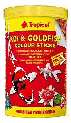 Pokarm wybarwiający dla ryb w stawkach TROPICAL Koi & Goldfish Colour Sticks, 90 g. Tropical