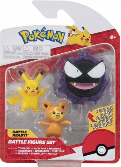 POKEMON Battle Figure 3-pak - Pikachu +Teddiursa + Gastly Pokemon