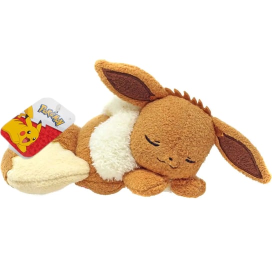 POKEMON ORYGINALNA MIĘKKA MASKOTKA PLUSZOWA PLUSZAK ŚPIĄCY EEVEE 20cm JAZWARES