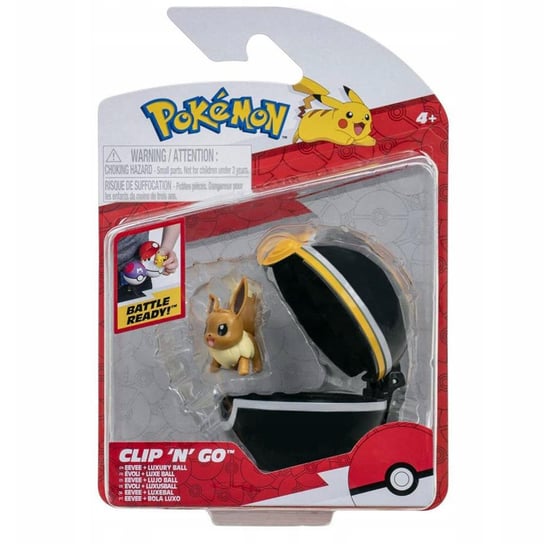 Pokemon, Zestaw figurek Pokemon: CLIPNGO, Eevee & Luxury Ball W13, Battle Figure! Pokemon