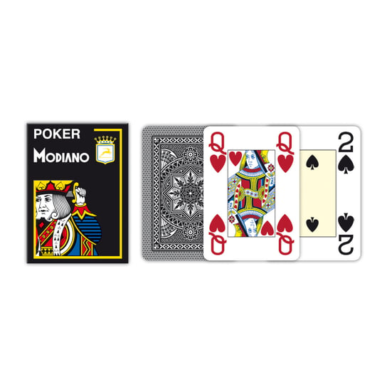 Poker 4J Cristallo, karty, Modiano, czarne Modiano
