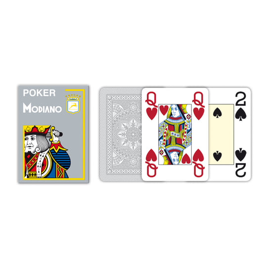 Poker 4J Cristallo, karty, Modiano, szare Modiano