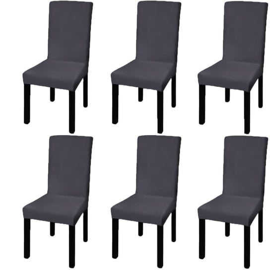 Pokrowce na krzesła, antracytowy, 6 szt., 46-55cm, / AAALOE Inna marka