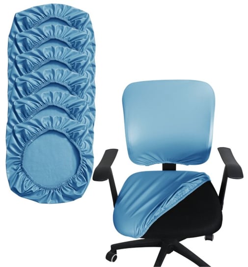 Pokrowce Na Siedzisko Fotel Biurowy Krzesło Taboret Skóra Syntetyczna 6 Sztuk Niebieski Domidekor