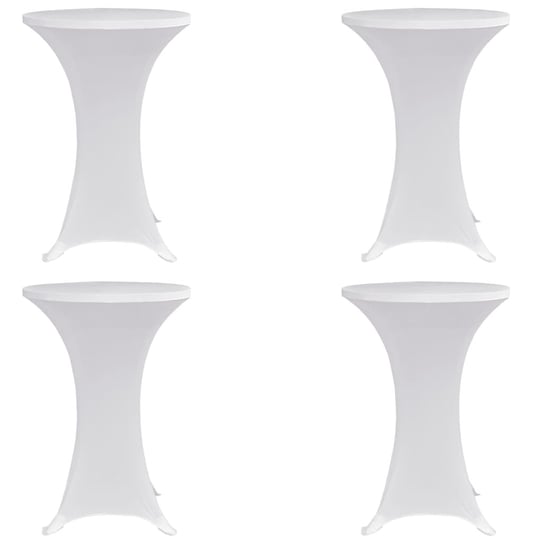 Pokrowce na stół barowy, VIDAXL, białe, Ø 80 cm, 4 szt. vidaXL