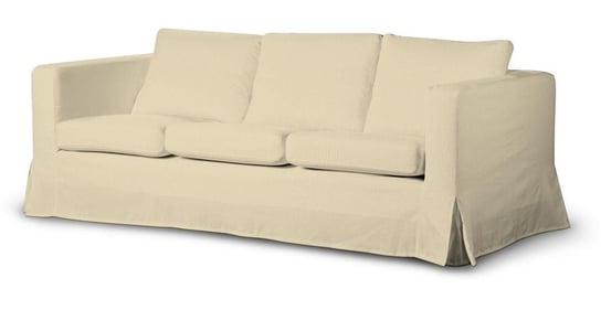Pokrowiec długi na nierozkładaną sofę 3-osobową, Karlanda, DEKORIA, Chenille, kremowy szenil Dekoria