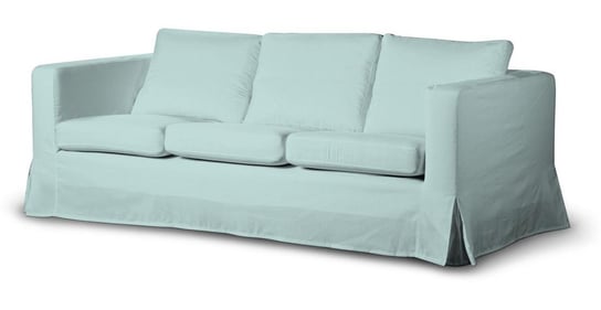 Pokrowiec długi na nierozkładaną sofę 3-osobową, Karlanda, DEKORIA, Cotton Panama, pastelowy błękit Dekoria