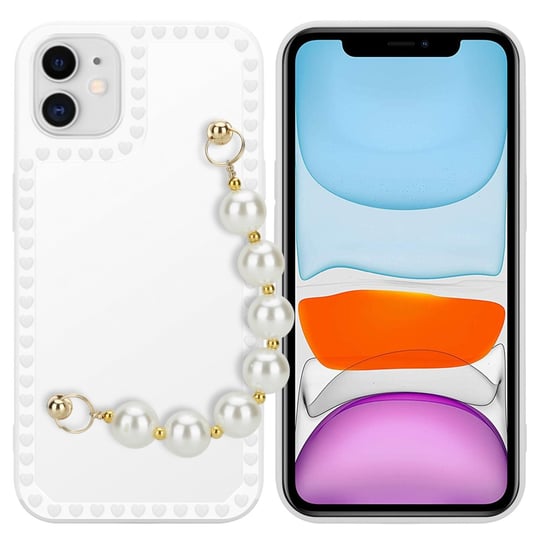 Pokrowiec Do Apple iPhone 11 Etui w Biały z perłami Obudowa Case Cover TPU Silicone Perły Cadorabo Cadorabo