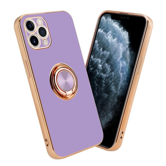 Pokrowiec Do Apple iPhone 11 PRO MAX Etui w Glossy Jasny Fiolet - Złoto magnetycznym Obudowa Case Cover Ochronny Cadorabo Cadorabo