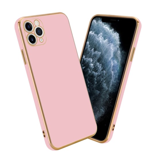 Pokrowiec Do Apple iPhone 11 PRO MAX Etui w Glossy Róż - Złoto TPU Silikonowe Obudowa Case Cover Cadorabo Cadorabo