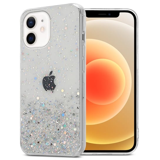 Pokrowiec Do Apple iPhone 12 MINI Etui w Przezroczysty z Brokatem Glitter Obudowa Case Cover TPU Cadorabo Cadorabo