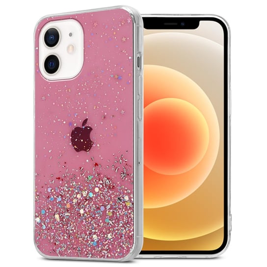 Pokrowiec Do Apple iPhone 12 MINI Etui w Różowy z Brokatem Glitter Obudowa Case Cover TPU Cadorabo Cadorabo