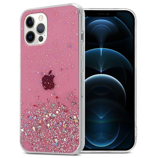Pokrowiec Do Apple iPhone 12 PRO MAX Etui w Różowy z Brokatem Glitter Obudowa Case Cover TPU Cadorabo Cadorabo