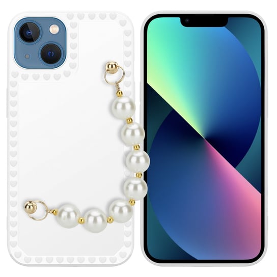 Pokrowiec Do Apple iPhone 13 Etui w Biały z perłami Obudowa Case Cover TPU Silicone Perły Cadorabo Cadorabo