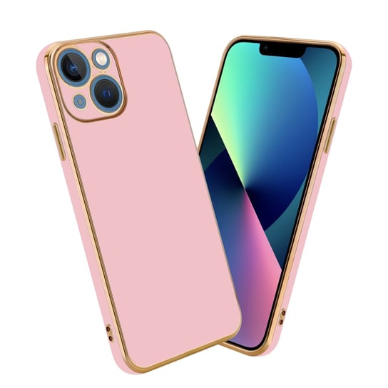 Pokrowiec Do Apple iPhone 13 MINI Etui w Glossy Róż - Złoto TPU Silikonowe Obudowa Case Cover Cadorabo Cadorabo