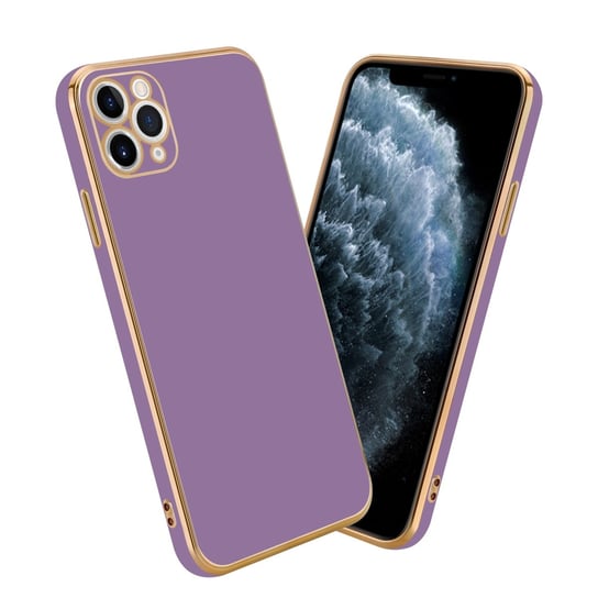 Pokrowiec Do Apple iPhone 13 PRO Etui w Glossy Purpura - Złoto TPU Silikonowe Obudowa Case Cover Cadorabo Cadorabo