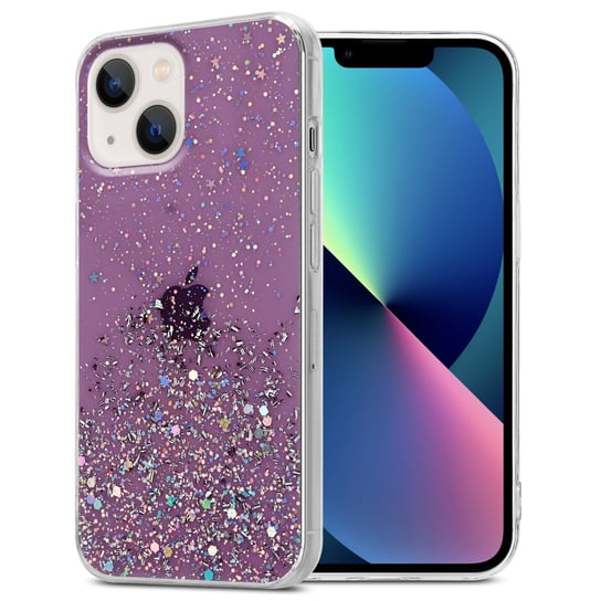 Pokrowiec Do Apple iPhone 14 Etui w Fiolet z Brokatem Glitter Obudowa Case Cover TPU Cadorabo Cadorabo