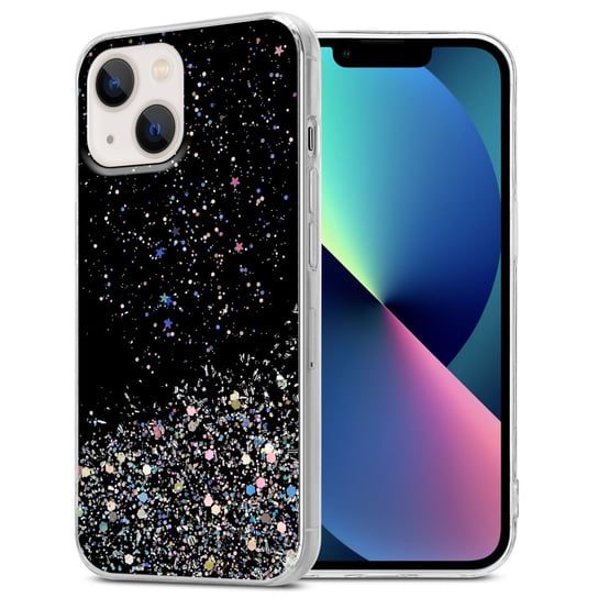 Pokrowiec Do Apple iPhone 14 PLUS Etui w Czarny z Brokatem Glitter Obudowa Case Cover TPU Cadorabo Cadorabo