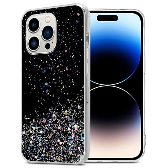 Pokrowiec Do Apple iPhone 14 PRO Etui w Czarny z Brokatem Glitter Obudowa Case Cover TPU Cadorabo Cadorabo