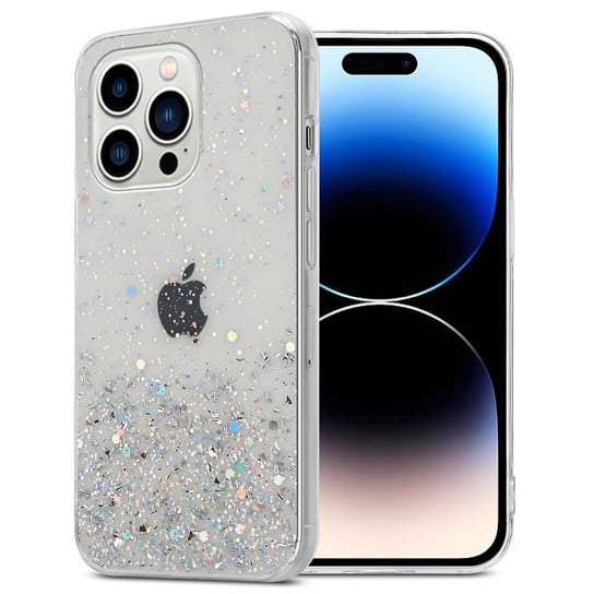 Pokrowiec Do Apple iPhone 14 PRO Etui w Przezroczysty z Brokatem Glitter Obudowa Case Cover TPU Cadorabo Cadorabo