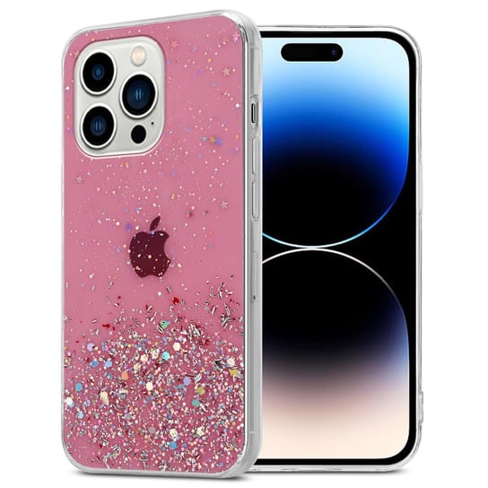 Pokrowiec Do Apple iPhone 14 PRO Etui w Różowy z Brokatem Glitter Obudowa Case Cover TPU Cadorabo Cadorabo