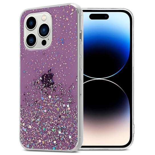 Pokrowiec Do Apple iPhone 14 PRO MAX Etui w Fiolet z Brokatem Glitter Obudowa Case Cover TPU Cadorabo Cadorabo