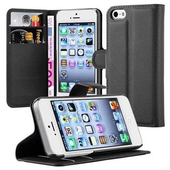 Pokrowiec Do Apple iPhone 5 / 5S / SE 2016 w CZARNY PHANTOM Etui Portfel Obudowa Ochronny Case Cover Cadorabo Cadorabo