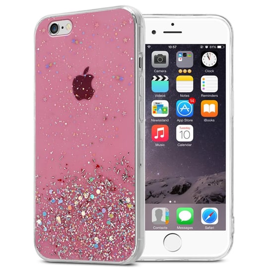 Pokrowiec Do Apple iPhone 6 / 6S Etui w Różowy z Brokatem Glitter Obudowa Case Cover TPU Cadorabo Cadorabo