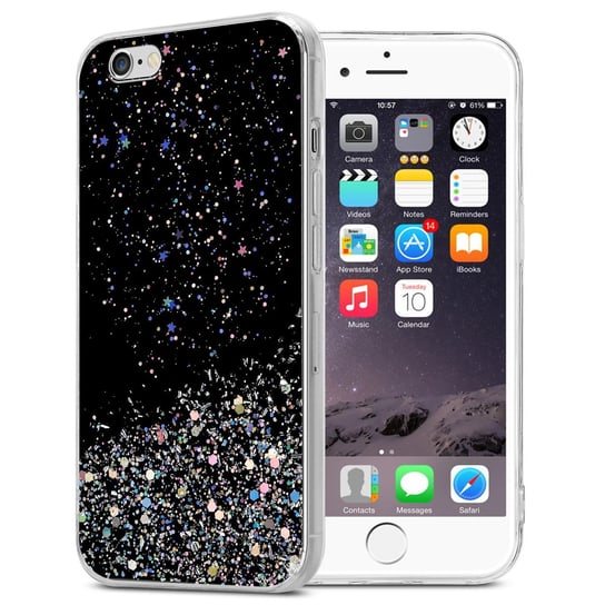 Pokrowiec Do Apple iPhone 6 PLUS / 6S PLUS Etui w Czarny z Brokatem Glitter Obudowa Case Cover TPU Cadorabo Cadorabo