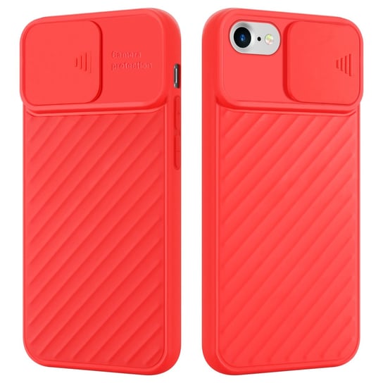 Pokrowiec Do Apple iPhone 7 / 7S / 8 / SE 2020 Etui w Czerwony Mat Ochrona kamery TPU Obudowa Case Cover Cadorabo Cadorabo
