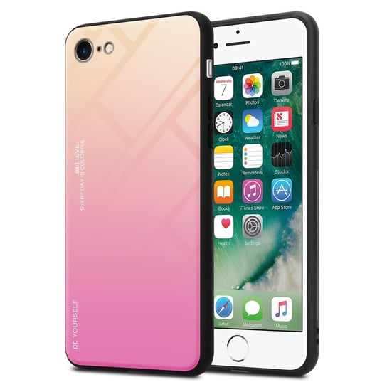 Pokrowiec Do Apple iPhone 7 / 7S / 8 / SE 2020 Etui w ŻÓŁTO - RÓŻOWY TPU Obudowa Case Cover Plecki Ochronny Cadorabo Cadorabo