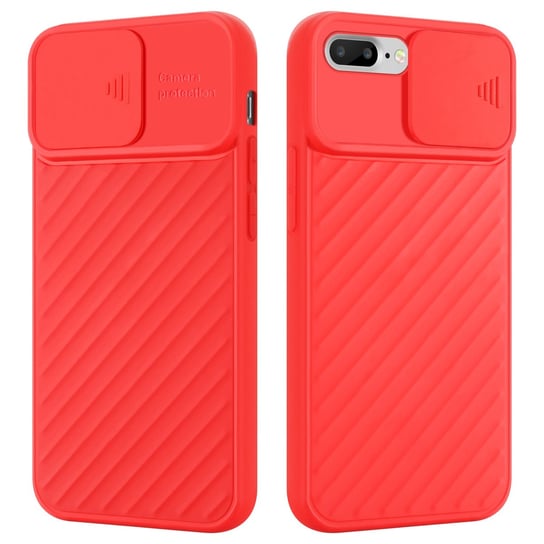 Pokrowiec Do Apple iPhone 7 PLUS / 7S PLUS / 8 PLUS Etui w Czerwony Mat Ochrona kamery TPU Obudowa Case Cover Cadorabo Cadorabo
