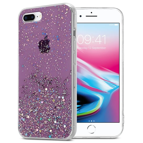 Pokrowiec Do Apple iPhone 7 PLUS / 7S PLUS / 8 PLUS Etui w Fiolet z Brokatem Glitter Obudowa Case Cover TPU Cadorabo Cadorabo