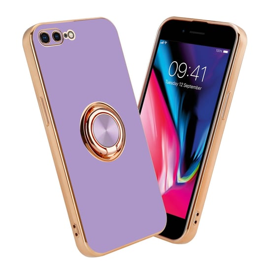 Pokrowiec Do Apple iPhone 7 PLUS / 7S PLUS / 8 PLUS Etui w Glossy Jasny Fiolet - Złoto magnetycznym Obudowa Case Cover Ochronny Cadorabo Cadorabo