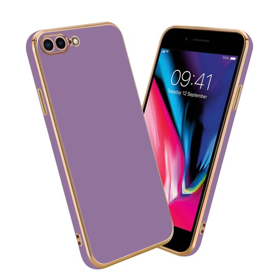 Pokrowiec Do Apple iPhone 7 PLUS / 7S PLUS / 8 PLUS Etui w Glossy Purpura - Złoto TPU Silikonowe Obudowa Case Cover Cadorabo Cadorabo