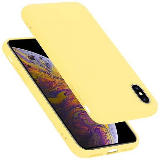 Pokrowiec Do Apple iPhone X / XS Etui w LIQUID ŻÓŁTY TPU Silikon Case Cover Obudowa Ochronny Cadorabo Cadorabo