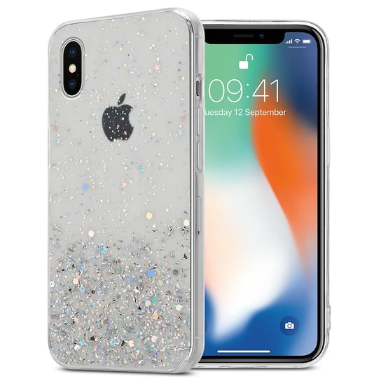 Pokrowiec Do Apple iPhone X / XS Etui w Przezroczysty z Brokatem Glitter Obudowa Case Cover TPU Cadorabo Cadorabo