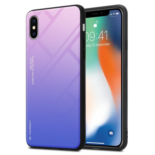 Pokrowiec Do Apple iPhone X / XS Etui w RÓŻOWO - NIEBIESKI TPU Obudowa Case Cover Plecki Ochronny Cadorabo Cadorabo