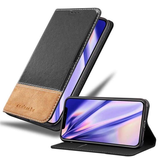 Pokrowiec Do Apple iPhone X / XS w Etui CZARNO BRĄZOWY Obudowa Portfel Case Cover Cadorabo Cadorabo