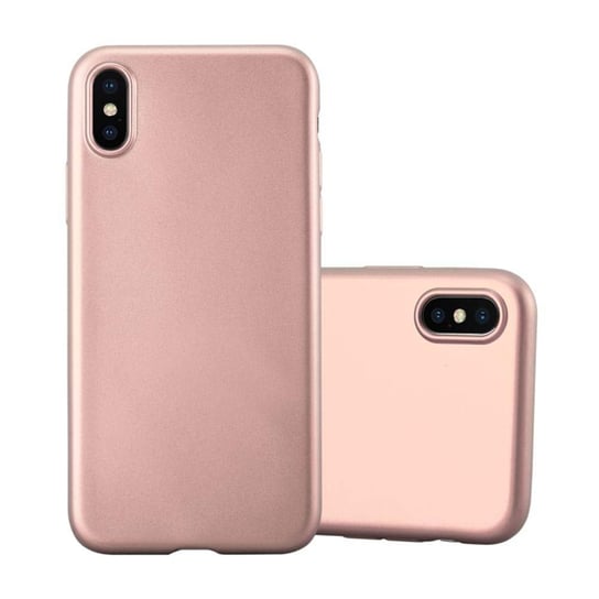 Pokrowiec Do Apple iPhone X / XS w METALLIC RÓŻOWE ZŁOTO Etui TPU Silikon Obudowa Ochronny Case Cover Cadorabo Cadorabo