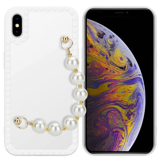 Pokrowiec Do Apple iPhone XS MAX Etui w Biały z perłami Obudowa Case Cover TPU Silicone Perły Cadorabo Cadorabo